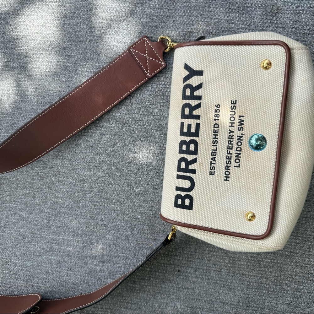 Burberry Hackberry Horseberry Print Canvas Crossbody Bag (USED)